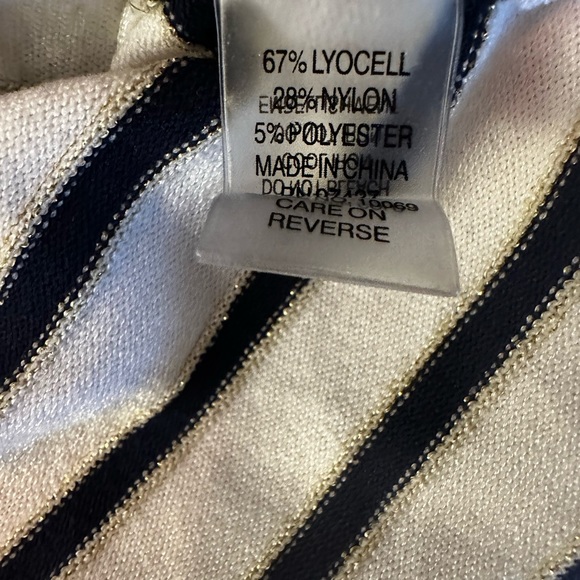 DOLCE CABO  NAUTICAL STRIPE KNIT CARDIGAN WITH BRASS DETAILS SIZE S - Picture 7 of 9